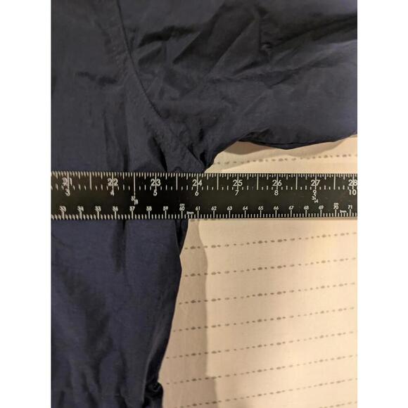 Champion Navy Blue Lightweight Windbreaker Jacket Nylon Mens Medium Rolled Hood - Picture 7 of 12